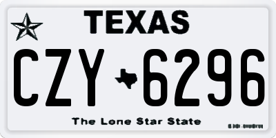 TX license plate CZY6296