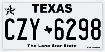 TX license plate CZY6298