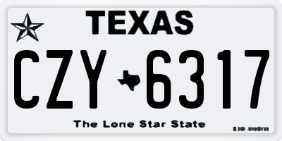 TX license plate CZY6317