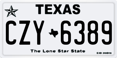 TX license plate CZY6389