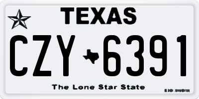 TX license plate CZY6391