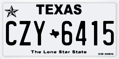TX license plate CZY6415