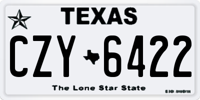 TX license plate CZY6422