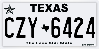 TX license plate CZY6424
