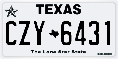 TX license plate CZY6431