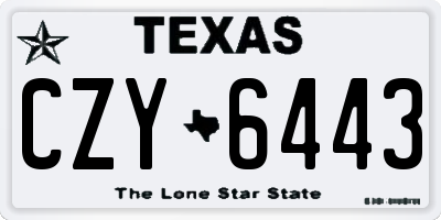 TX license plate CZY6443