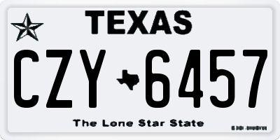 TX license plate CZY6457