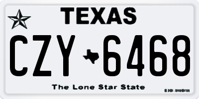 TX license plate CZY6468