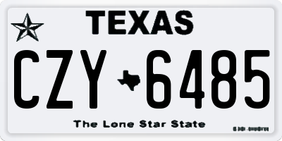 TX license plate CZY6485