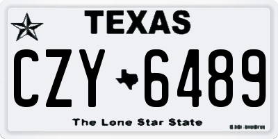 TX license plate CZY6489