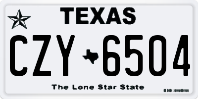 TX license plate CZY6504