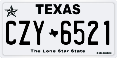 TX license plate CZY6521