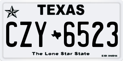 TX license plate CZY6523