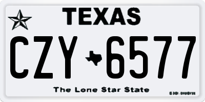 TX license plate CZY6577