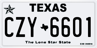 TX license plate CZY6601
