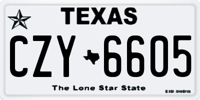 TX license plate CZY6605