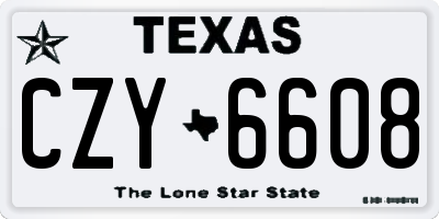 TX license plate CZY6608