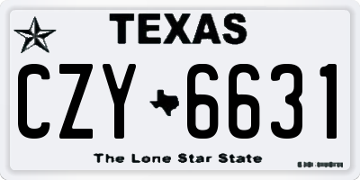TX license plate CZY6631