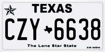 TX license plate CZY6638