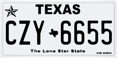 TX license plate CZY6655