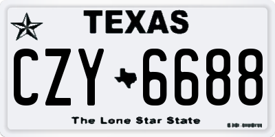 TX license plate CZY6688