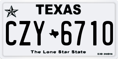 TX license plate CZY6710