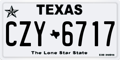 TX license plate CZY6717