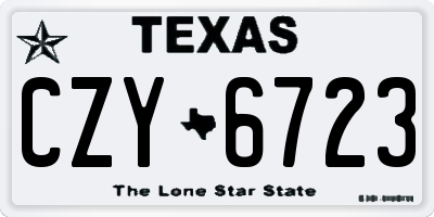 TX license plate CZY6723