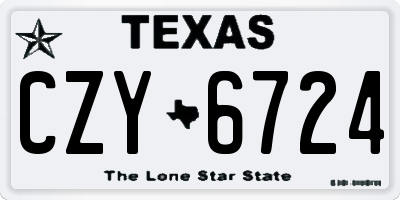 TX license plate CZY6724