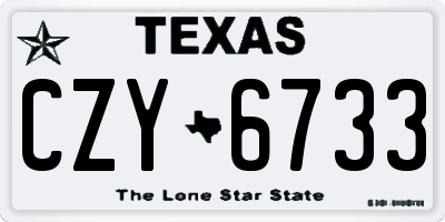 TX license plate CZY6733