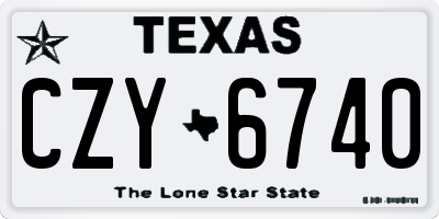 TX license plate CZY6740