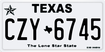 TX license plate CZY6745
