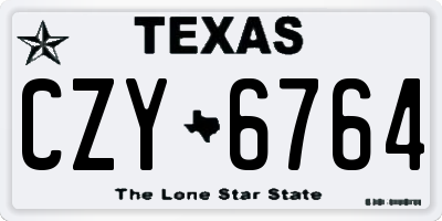 TX license plate CZY6764