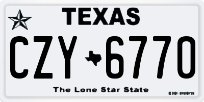 TX license plate CZY6770