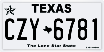 TX license plate CZY6781
