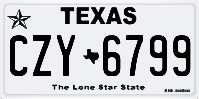 TX license plate CZY6799