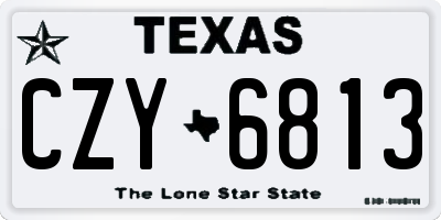 TX license plate CZY6813