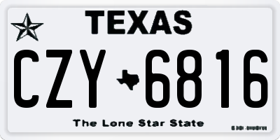 TX license plate CZY6816