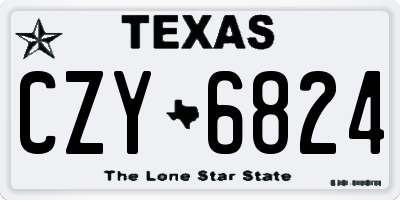 TX license plate CZY6824