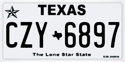 TX license plate CZY6897