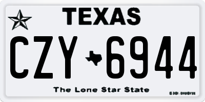 TX license plate CZY6944