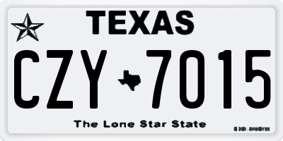 TX license plate CZY7015
