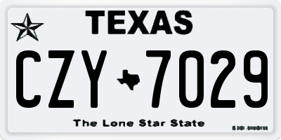 TX license plate CZY7029