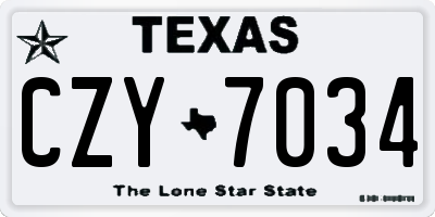 TX license plate CZY7034