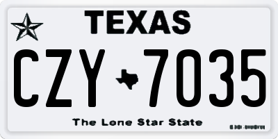 TX license plate CZY7035
