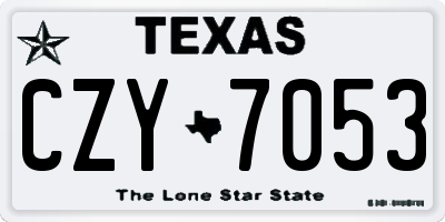 TX license plate CZY7053
