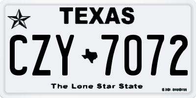 TX license plate CZY7072