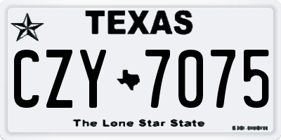 TX license plate CZY7075