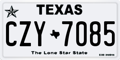 TX license plate CZY7085