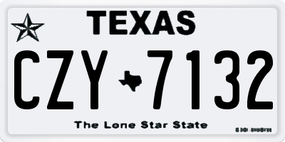 TX license plate CZY7132